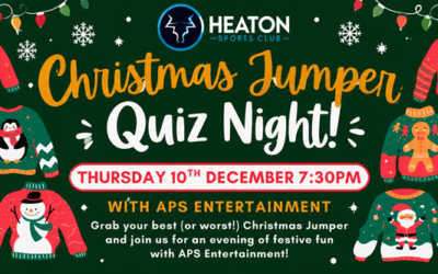 Christmas Jumper Quiz Night at Heaton Sports Club – 10th December 2026